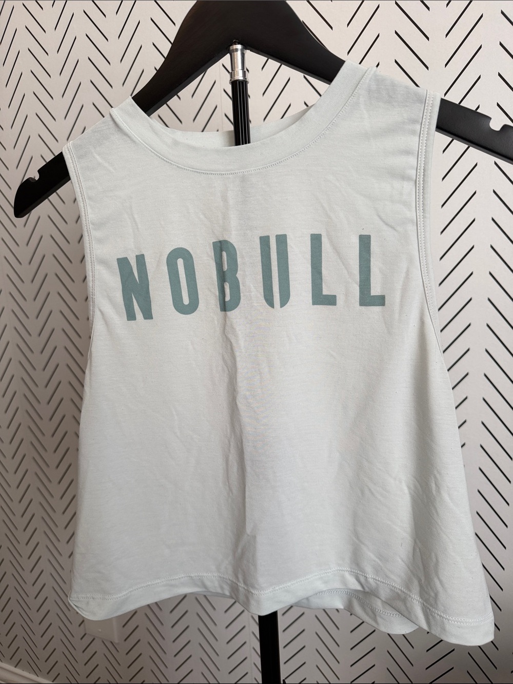 NOBULL Women's Pale Blue Logo Crop Tank